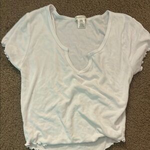 Bozzolo White Crop Ruched T-Shirt